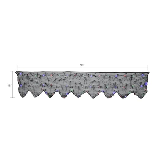 96" Spiderweb & Skeletons LED Lighted Mantel Scarf by Ashland®